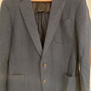 Ovadia & Sins Blue Tweed Men's Blazer Shouler  Patch 42R